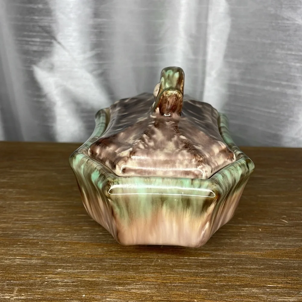 Vintage Germany Ceramic Pottery Dish with Lid 26